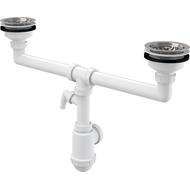 Сифон AlcaPlast A453P для сдвоенной мойки фото 