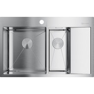 Кухонная мойка Omoikiri AKISAME 78-2-IN-L (4973062) 1,2 мм, нержавеющая сталь, Цвет производителя: нержавеющая сталь матовая фото 