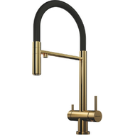 Смеситель для кухни Omoikiri Kanto-PVD-LG 4994014, светлое золото/черный фото 