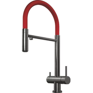 Смеситель для кухни Omoikiri Kanto-PVD-GM 4994013, вороненая сталь/красный фото 