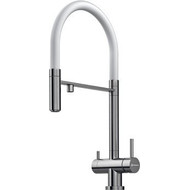 Смеситель для кухни Omoikiri Kanto-BN-WH 4994298, сталь/белый фото 