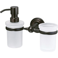 Дозатор для жидкого мыла со стаканом WasserKraft Isar K-7389, цвет тёмная бронза фото 