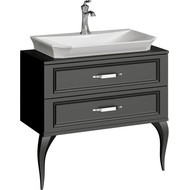 Тумба напольная с раковиной Aqwella La Donna 85 см LAD0108BLK, черный, Цвет фасада: чёрный фото 