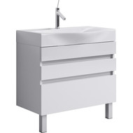 Тумба напольная с раковиной Aqwella Bergamo 80 см Bеr.01.08/n/W, Цвет фасада: белый фото 