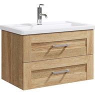 Тумба подвесная с раковиной Aqwella Фостер 80 см FOS01082DS, дуб сонома фото 