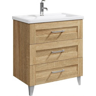 Тумба напольная с раковиной Aqwella Фостер 80 см FOS01083DS, дуб сонома фото 