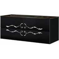 Тумба подвесная с раковиной Aqwella Clarberg Due amanti 100 см Due.01.10/BLK/CR, черный/серебро фото 