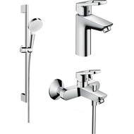 Набор смесителей 3 в 1 для ванны с коротким изливом Hansgrohe Logis Loop 1022018 фото 