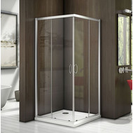 Душевое ограждение Bas Latte CR-80-C-WE 80х80 см, алюминий/прозрачное фото 