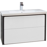 Тумба подвесная с раковиной Roca Ronda 80 см ZRU9302965, белый глянец/антрацит фото 