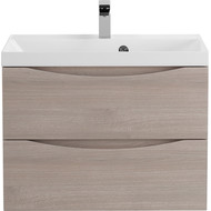 Тумба подвесная с раковиной BelBagno MARINO-700-2C-SO-RG-P 70 см, Rovere Grigio фото 