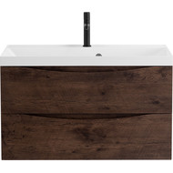 Тумба подвесная с раковиной BelBagno MARINO-800-2C-SO-RW-P 80 см, Rovere Moro фото 