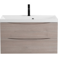 Тумба подвесная с раковиной BelBagno MARINO-900-2C-SO-RG-P 90 см, Rovere Grigio фото 