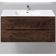 Тумба подвесная с раковиной BelBagno ETNA-1000-2C-SO-RW-P 100 см, Rovere Moro, Цвет фасада: Rovere Moro фото 