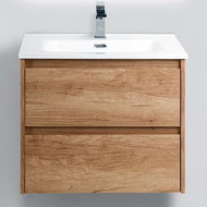 Тумба подвесная с раковиной BelBagno KRAFT-600-2C-SO-RNN 60 см, Rovere Nebrasca Nature, Цвет фасада: Rovere Nebrasca Nature фото 