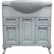 Тумба напольная с раковиной Стиль Пандора 80 см, белый/серебро фото 