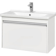 Тумба подвесная с раковиной Акватон Капри 80 см 1A2302K1KP010, белый фото 