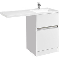 Тумба напольная с раковиной-столешницей Акватон Лондри 120 см 1A2359K0LH010 (раковина справа) фото 