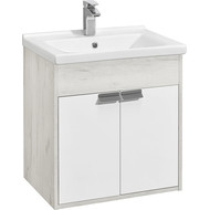 Тумба подвесная с раковиной Акватон Флай 60 см 1A2373K0FAX10, белый/дуб крафт фото 