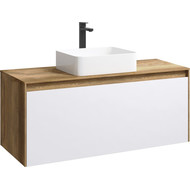 Тумба подвесная со столешницей Aqwella 5 Stars Mobi 120 см MOB0112DB/MOB0712W, дуб балтийский/белый фото 