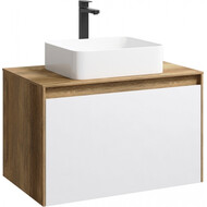 Тумба подвесная со столешницей Aqwella 5 Stars Mobi 80 см MOB0108DB/MOB0708W, дуб балтийский/белый фото 