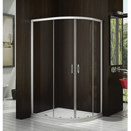 Душевое ограждение Bas Latte R-120-C-WE 120х80 см, алюминий/прозрачное фото 