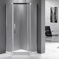 Душевое ограждение Mirsant Smart Pentagon 100х100 см хром/прозрачное фото 