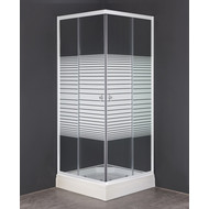 Душевое ограждение Loranto CS-8024S 90х90 см, белый/узор фото 