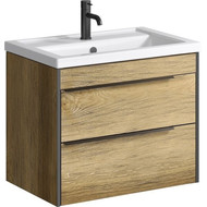 Тумба подвесная с раковиной Aqwella Fargo 70 см FRG0107DB, дуб балтийский фото 