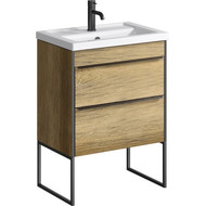 Тумба напольная с раковиной Aqwella Fargo 60 см FRG0106DB/FRGN380, дуб балтийский фото 