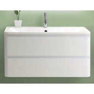 Тумба подвесная с раковиной BelBagno ALBANO-1000-2C-SO-BL 100 см, Bianco Lucido, Цвет фасада: Bianco Lucido фото 