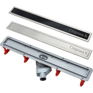 Трап Pestan (BETTOSERB) Confluo Premium Black Glass Line 75 см 13000294, нержавеющая сталь/стекло, хром/черный (под плитку), Цвет производителя: хром, чёрный, Размер трапа: 750 фото 