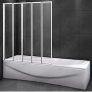 Шторка для ванны Cezares Relax V-5 120 см L, белый/матовое фото 