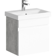Тумба подвесная с раковиной Aqwella Smart 50 см SRT0105BS, бетон светлый/белый фото 