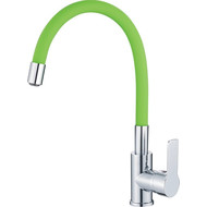 Смеситель для кухни Haiba HB70112-12, хром/зеленый фото 