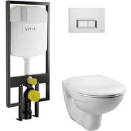 Унитаз подвесной с инсталляцией Vitra NORMUS 9773B003-7200 5 в 1 фото 