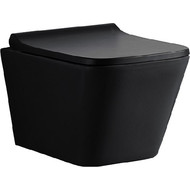 Унитаз подвесной безободковый Azario Teramo AZ-052-MB с крышкой микролифт, черный, Цвет производителя: чёрный фото 