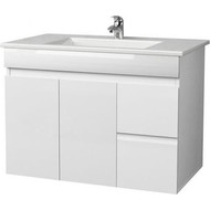 Тумба подвесная с раковиной Mirsant Next 100/1 см (раковина Premier 1000), белый фото 