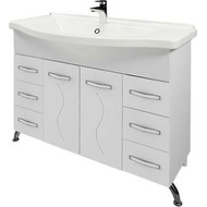 Тумба напольная с раковиной Mirsant Сандра 100 см, белый фото 