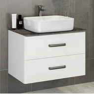 Тумба подвесная с раковиной Comforty Амстердам 75 см, белый фото 