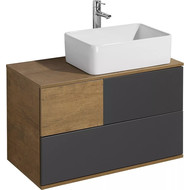 Тумба подвесная со столешницей Акватон Терра 85 см 1A247201TEKA0, дуб кантри/антрацит фото 