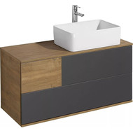 Тумба подвесная со столешницей Акватон Терра 105 см 1A246901TEKA0, дуб кантри/антрацит фото 