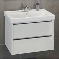 Тумба подвесная с раковиной Comforty Дублин 75 см, белый фото 