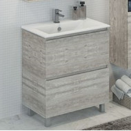 Тумба напольная с раковиной Comforty Верона 75 см, дуб белый фото 