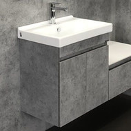 Тумба подвесная с раковиной Comforty Осло 60 см, бетон светлый фото 