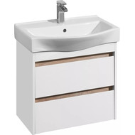 Тумба подвесная с раковиной Акватон Нортон 65 см 1A2488K0NT010, белый/дуб эндгрейн фото 