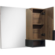 Зеркало-шкаф Comforty Штутгарт 90 см, дуб тёмно-коричневый фото 