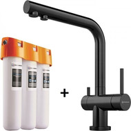 Смеситель для кухни Omoikiri Nagano + фильтр Pure Drop Lite, вороненая сталь фото 