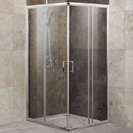Душевое ограждение BelBagno 85-100х85-100 см UNIQUE-A-2-85/100-C-Cr, хром/прозрачное, Цвет стекла: прозрачное, Размер - мм: 850х850 фото 