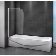 Шторка для ванны Cezares 80 см RELAX-V-1-80/140-C-Bi, белый/прозрачное фото 